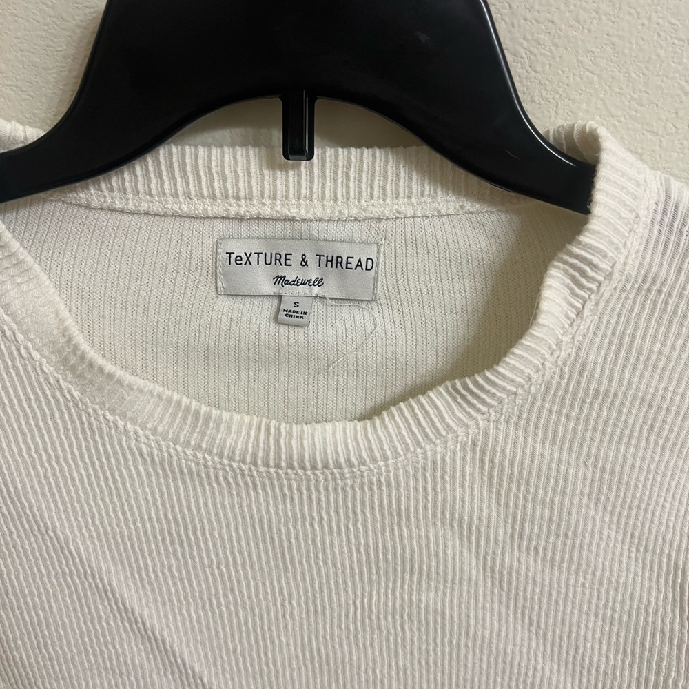 Women's Cream Ribbed Top - Picture 2 of 3